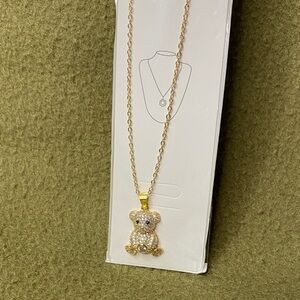 Elegant Gold Bear Pendant Necklace